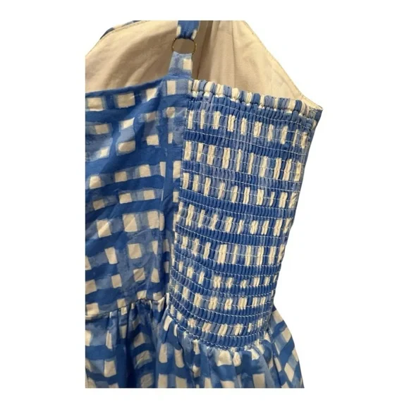 Lilly Pulitzer Blue White Checkered Gingham Sundress Size 6 Smocked Dress - Picture 5 of 11